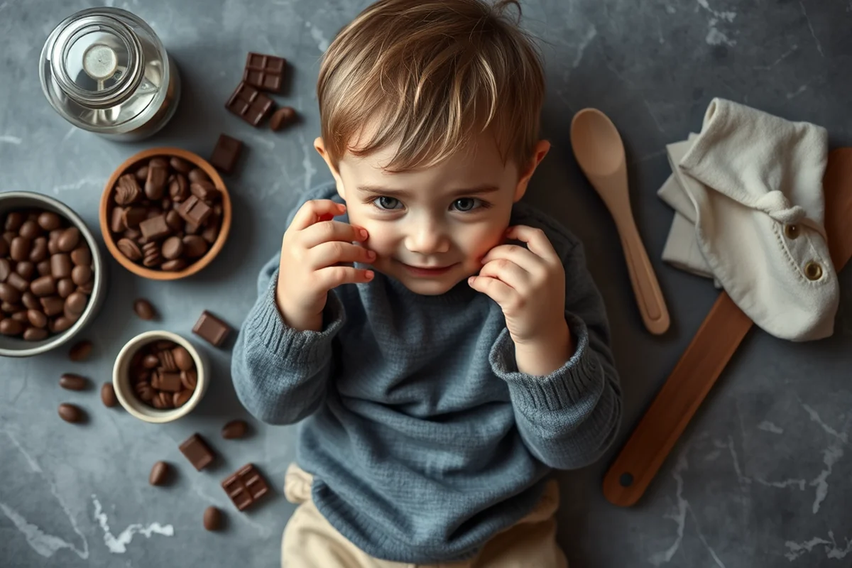 toddler eating chocolate — Toddler Eating Chocolate (the finished result)