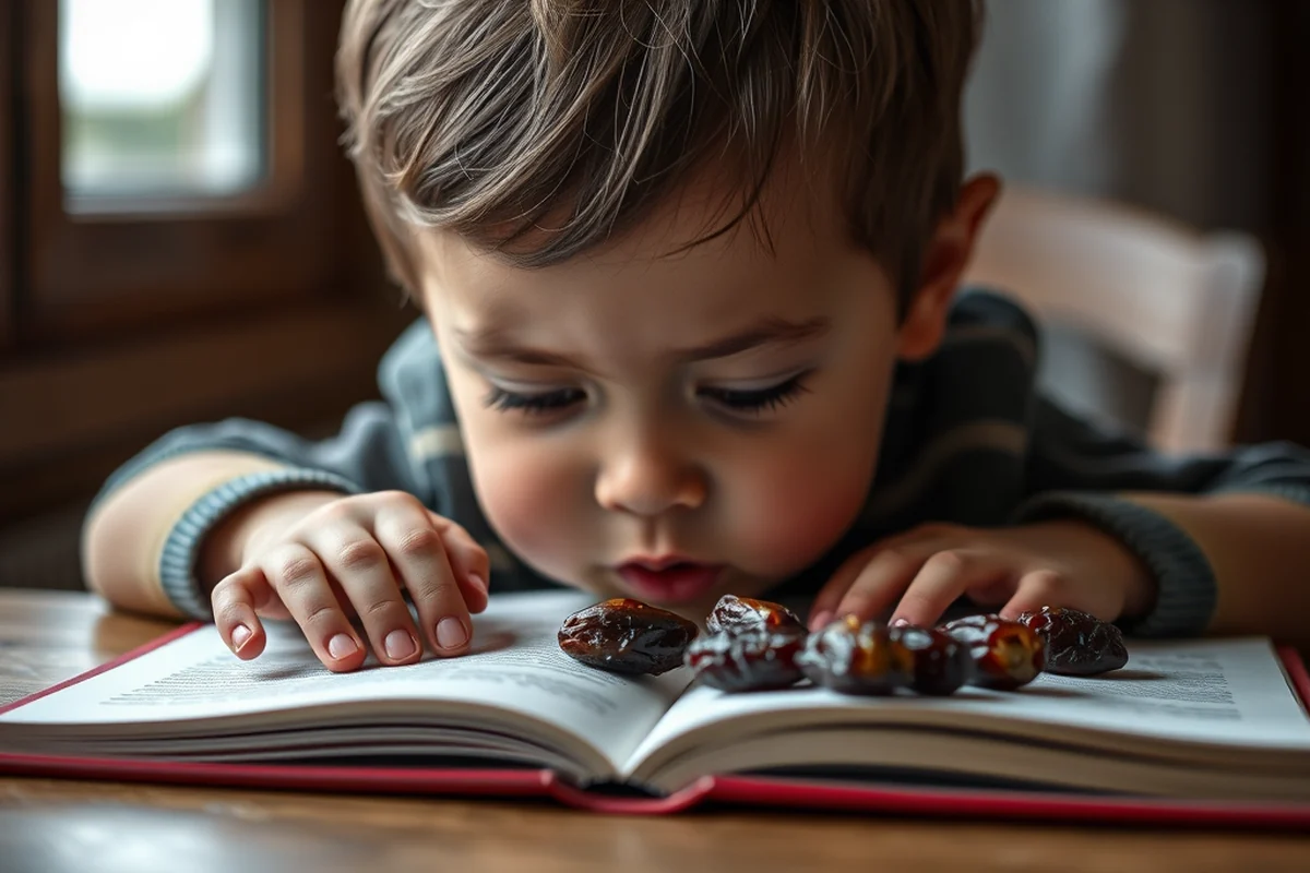 toddler eating dates — Toddler Eating Dates (step by step)