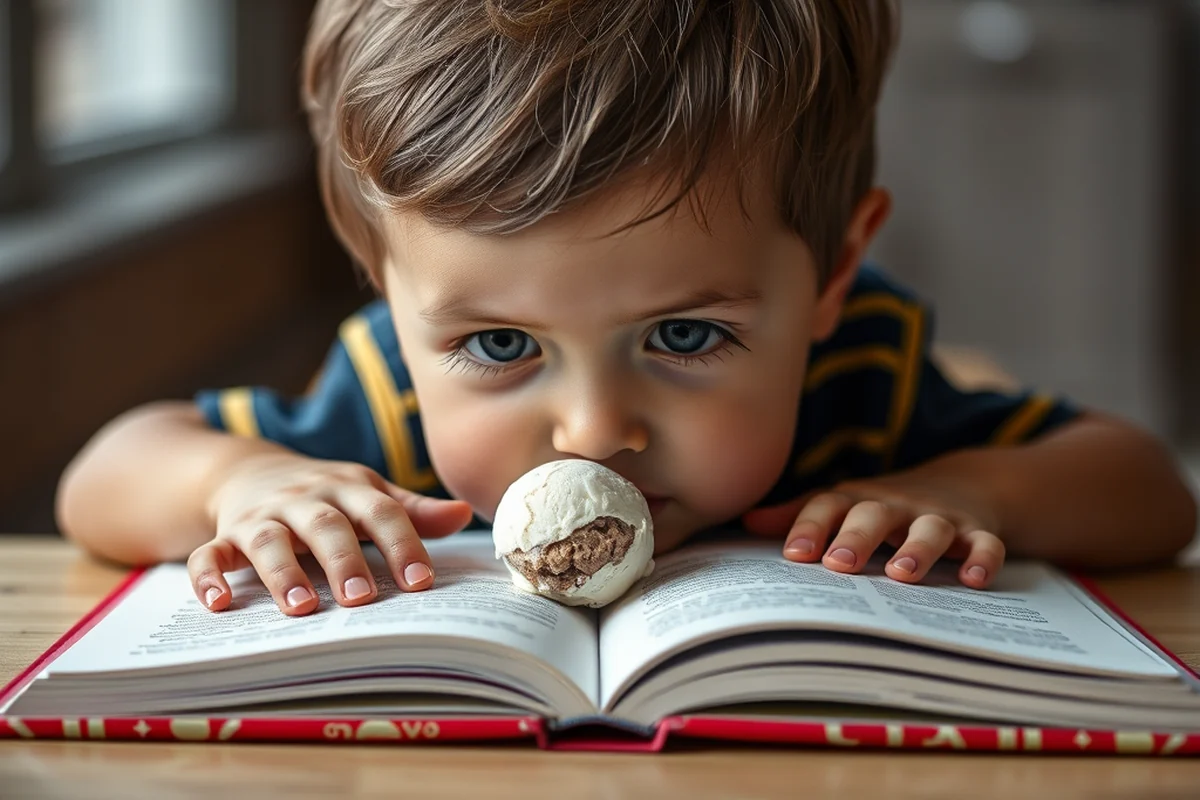 toddler eating ice cream caption — Toddler Eating Ice Cream Caption (step by step)