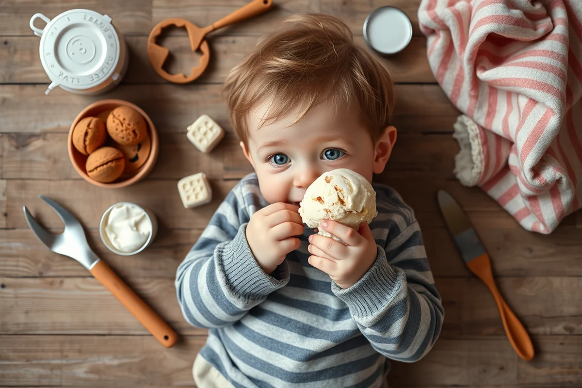 toddler eating ice cream caption — Toddler Eating Ice Cream Caption (the finished result)