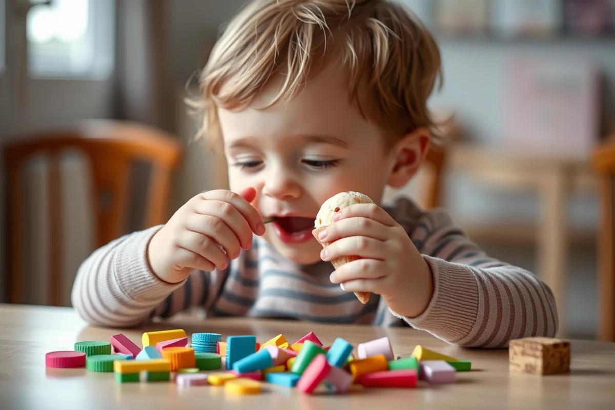 toddler eating ice cream cone — Toddler Eating Ice Cream Cone (step by step)