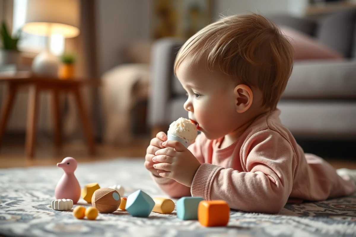 toddler eating ice cream everyday — Toddler Eating Ice Cream Everyday (step by step)